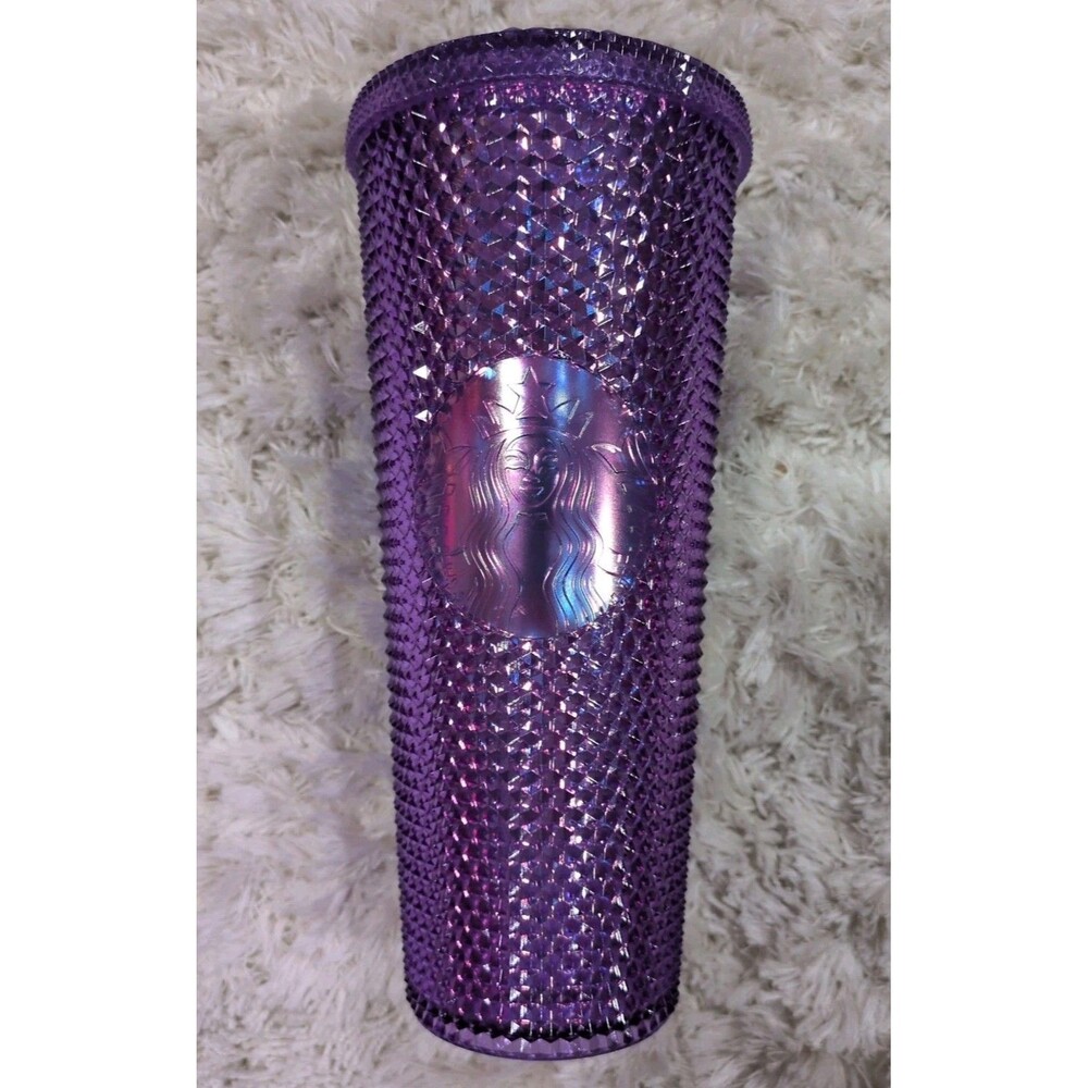 Starbucks Iridescent Purple Summer Venti Studded Cold Cup Tumbler Used